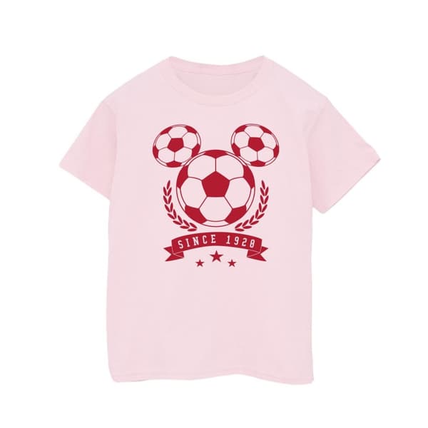 Disney T-shirt i bomull med Mickey-fotbollshuvud för flickor