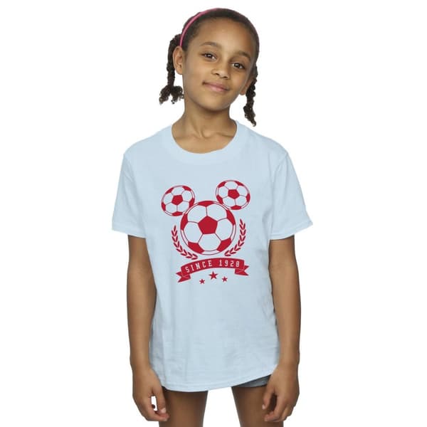 Disney T-shirt i bomull med Mickey-fotbollshuvud för flickor