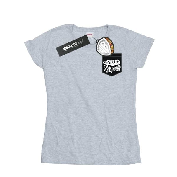 Scooby Doo T-shirt i bomull med fuskficka för damer/damer Sports Grey M