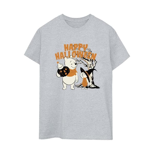 Disney Womens/Ladies Winnie The Pooh And Piglet Happy Halloween Cotton Boyfriend T-Shirt