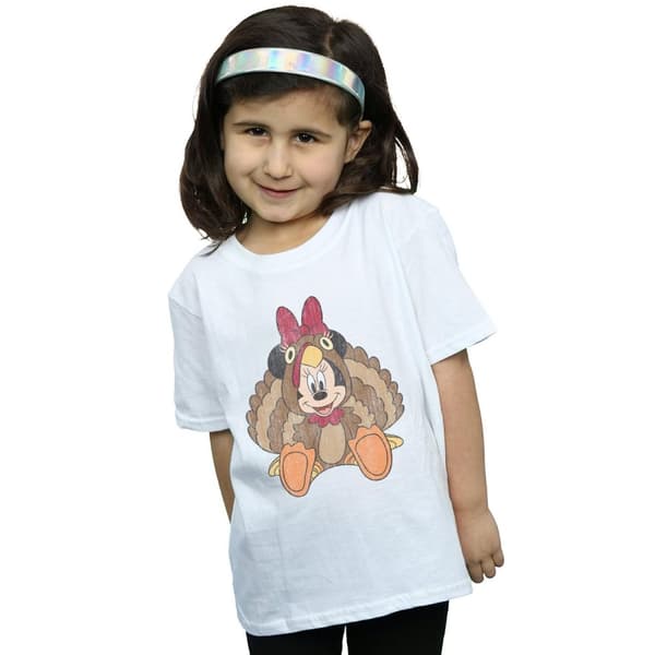 Disney Girls Minnie Mouse Thanksgiving Turkey Costume Cotton T-Shirt