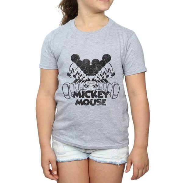 Disney Girls Mickey Mouse Mirrored Cotton T-Shirt