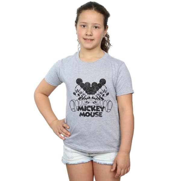 Disney Girls Mickey Mouse Mirrored Cotton T-Shirt