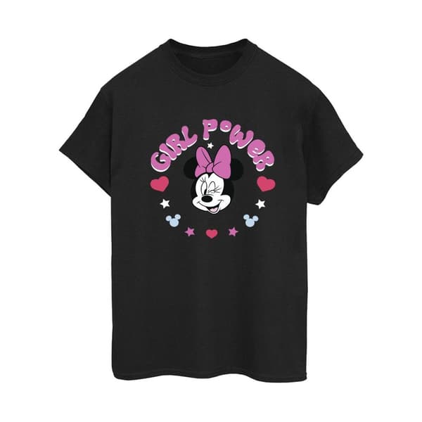 Disney Womens/Ladies Minnie Mouse Girl Power Cotton Boyfriend T-Shirt