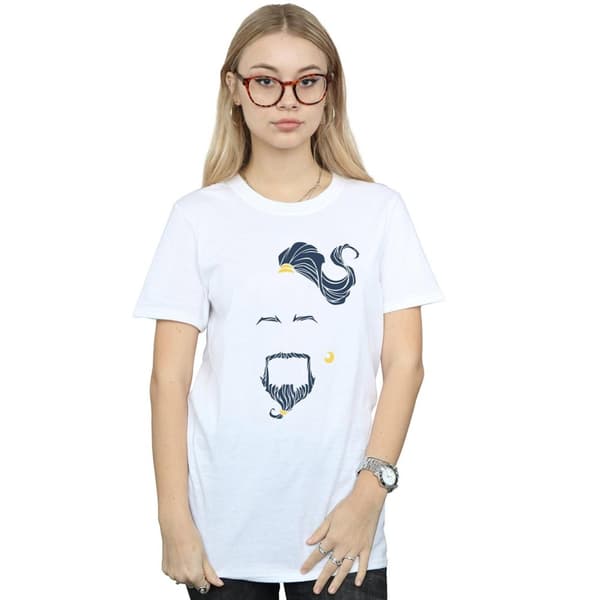 Disney Dam/Tjej Aladdin Movie Genie Blue Face Boyfriend T-shirt i bomull