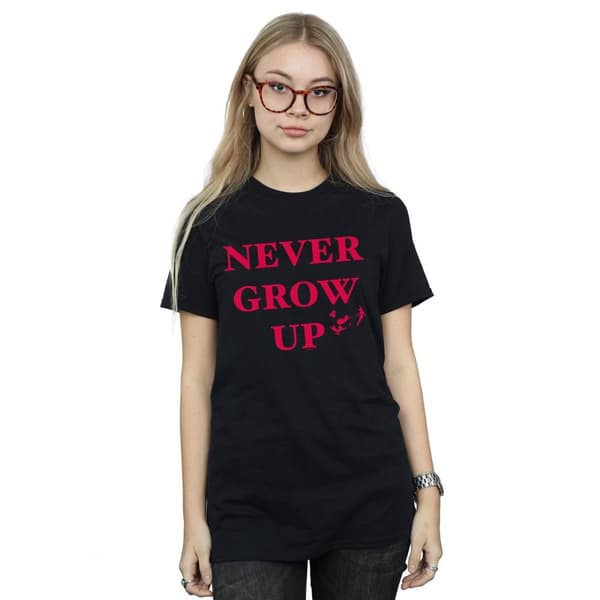 Disney Womens/Ladies Peter Pan Never Grow Up Cotton Boyfriend T-Shirt