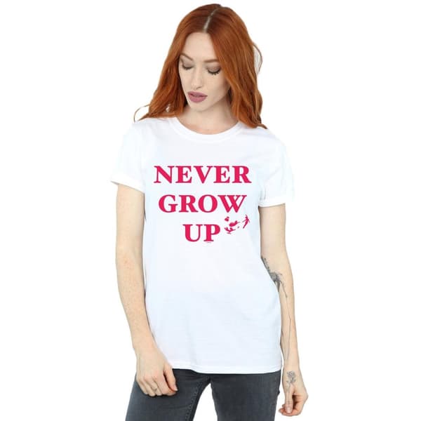 Disney Womens/Ladies Peter Pan Never Grow Up Cotton Boyfriend T-Shirt