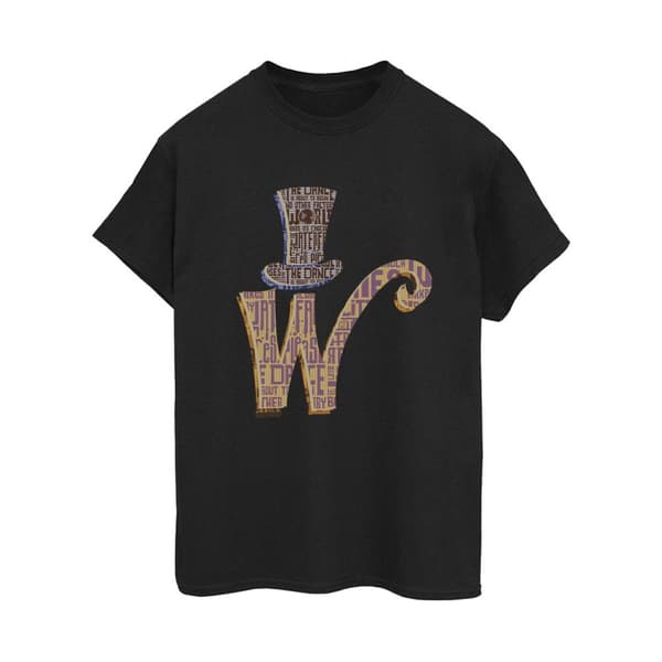 Willy Wonka Dam/kvinnor W Logo Hat Boyfriend T-shirt i bomull