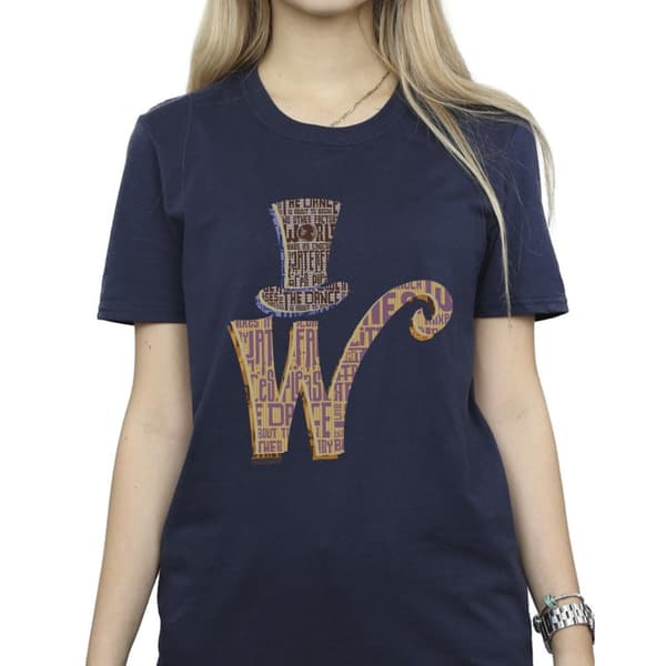 Willy Wonka Dam/kvinnor W Logo Hat Boyfriend T-shirt i bomull