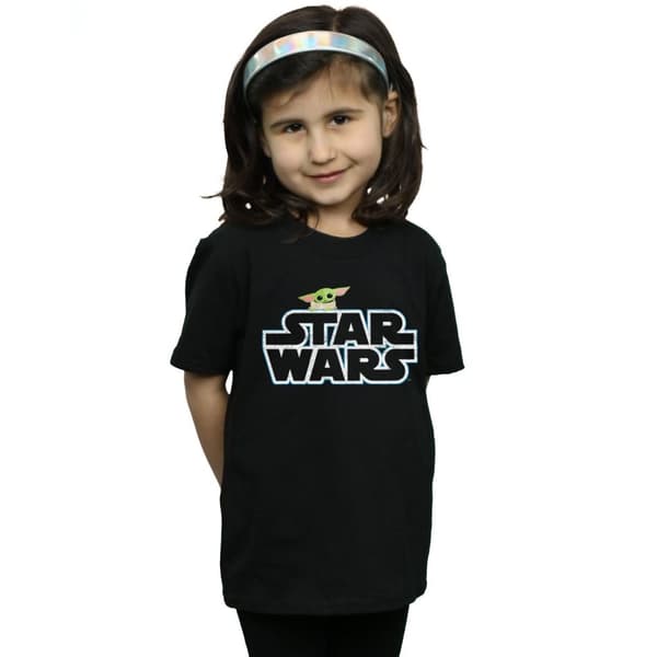 Star Wars Girls The Mandalorian The Child Logo T-shirt i bomull