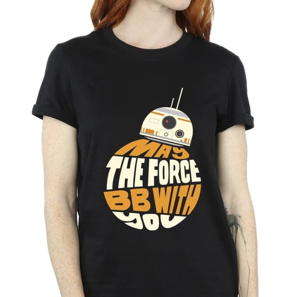 Star Wars Womens/Ladies May The Force BB8 Cotton Boyfriend T-Shirt