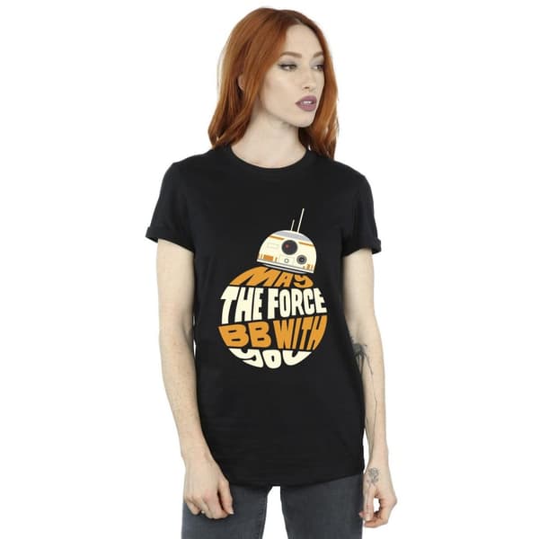 Star Wars Womens/Ladies May The Force BB8 Cotton Boyfriend T-Shirt