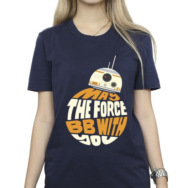 Star Wars Womens/Ladies May The Force BB8 Cotton Boyfriend T-Shirt