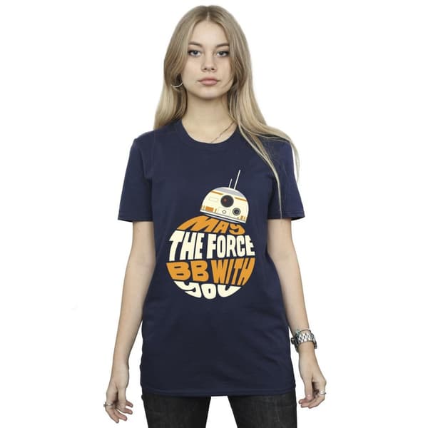 Star Wars Womens/Ladies May The Force BB8 Cotton Boyfriend T-Shirt