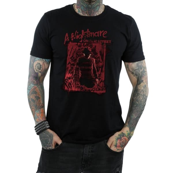 A Nightmare On Elm Street T-shirt med silhuett av Freddy för herrar