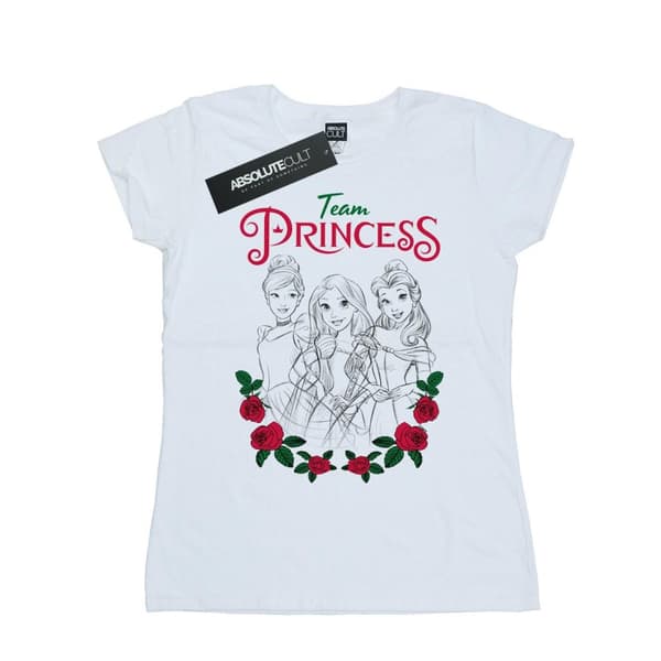Disney Princess Womens/Ladies Flower Team Cotton T-Shirt White XXL