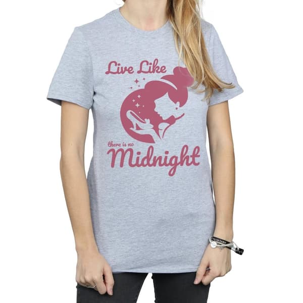 Disney Princess Womens/Ladies Cinderella No Midnight Cotton Boyfriend T-Shirt