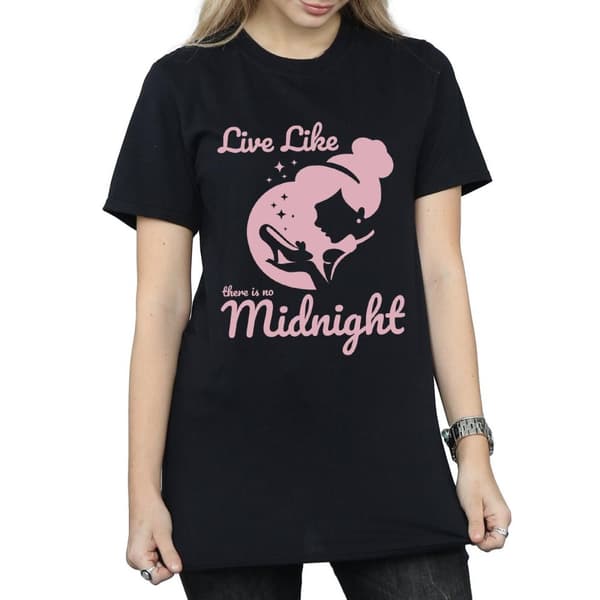 Disney Princess Womens/Ladies Cinderella No Midnight Cotton Boyfriend T-Shirt