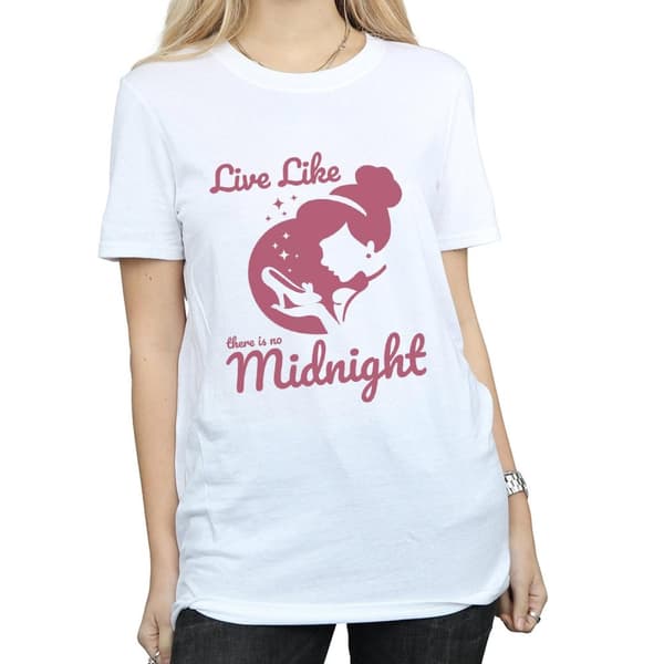 Disney Princess Womens/Ladies Cinderella No Midnight Cotton Boyfriend T-Shirt