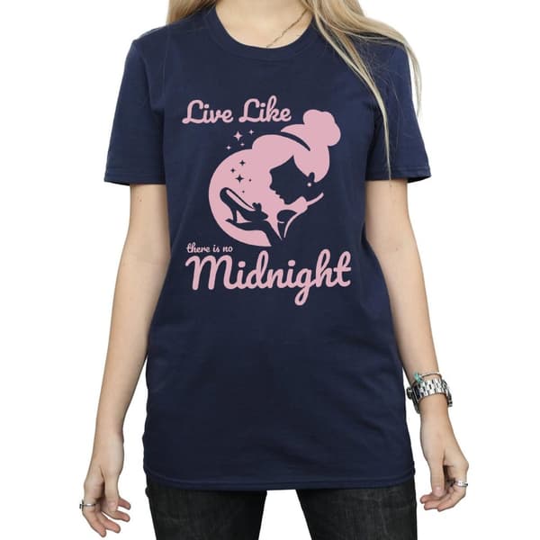 Disney Princess Womens/Ladies Cinderella No Midnight Cotton Boyfriend T-Shirt