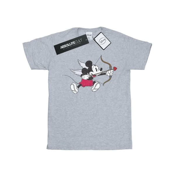 Disney Womens/Ladies Mickey Mouse Love Cherub Cotton Boyfriend T-Shirt