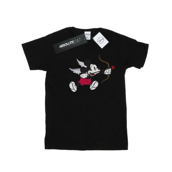Disney Womens/Ladies Mickey Mouse Love Cherub Cotton Boyfriend T-Shirt