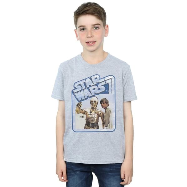 Star Wars T-shirt med Luke Skywalker och C-3PO för pojkar