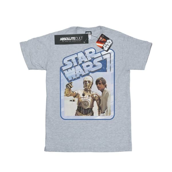 Star Wars T-shirt med Luke Skywalker och C-3PO för pojkar