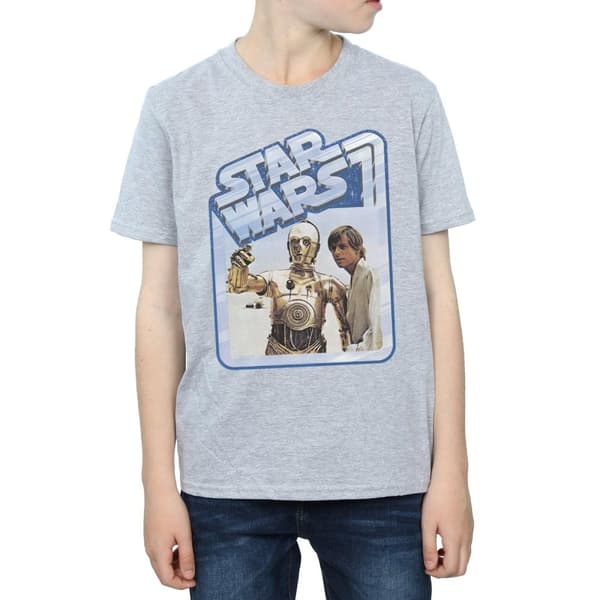 Star Wars T-shirt med Luke Skywalker och C-3PO för pojkar