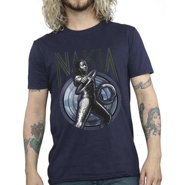 Marvel Mens Wakanda Forever Nakia Shield T-Shirt