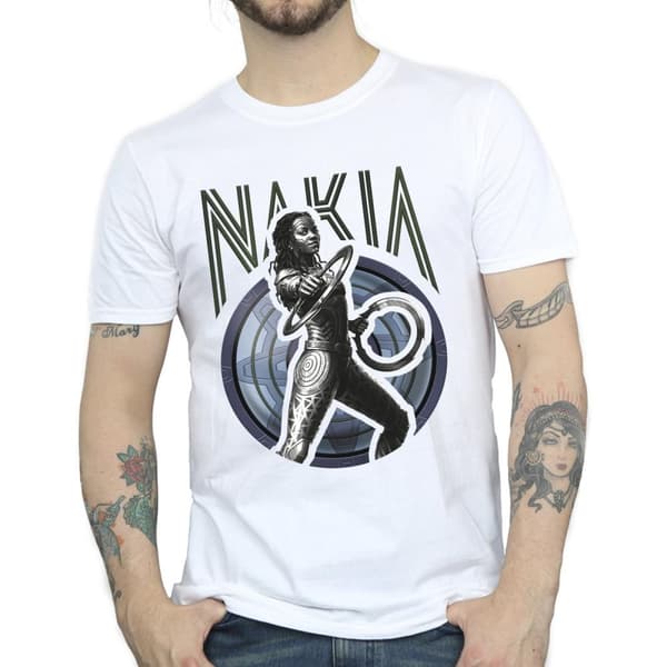 Marvel Mens Wakanda Forever Nakia Shield T-Shirt
