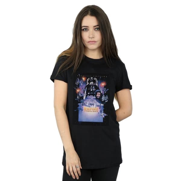 Star Wars Womens/Ladies Episode V Movie Poster Cotton Boyfriend T-Shirt