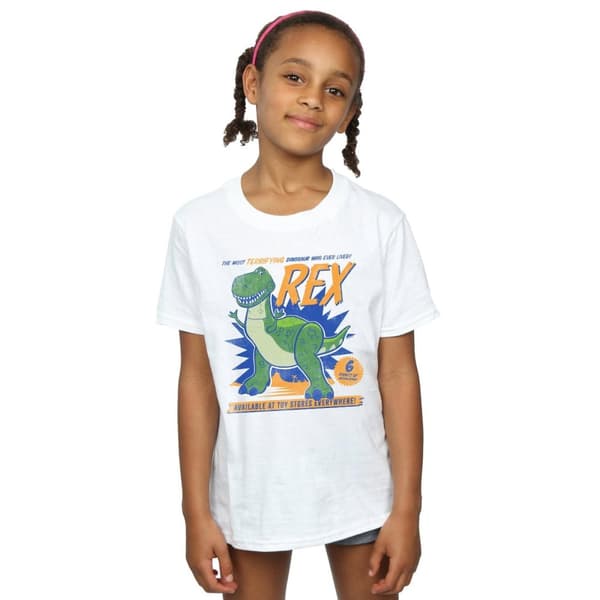 Disney Girls Toy Story 4 Rex Terrifying Dinosaur Cotton T-Shirt