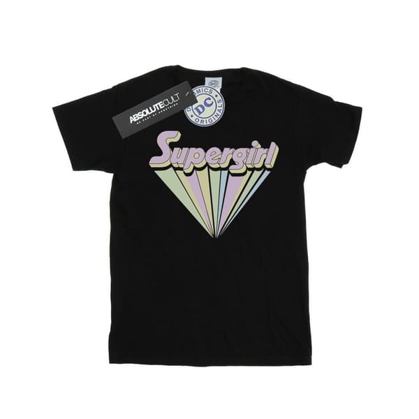 DC Comics T-shirt i bomull med pastellfärgad logotyp från Supergirl