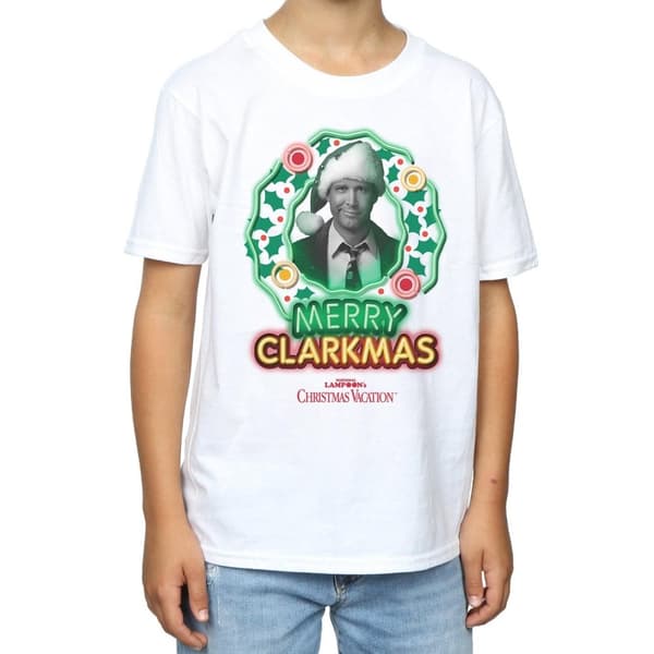 National Lampoon´s Christmas Vacation Gråskala Clarkmas T-shirt för pojkar