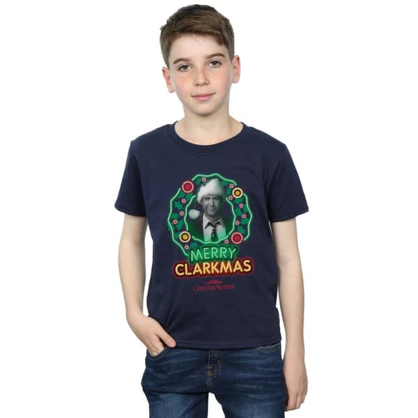 National Lampoon´s Christmas Vacation Gråskala Clarkmas T-shirt för pojkar