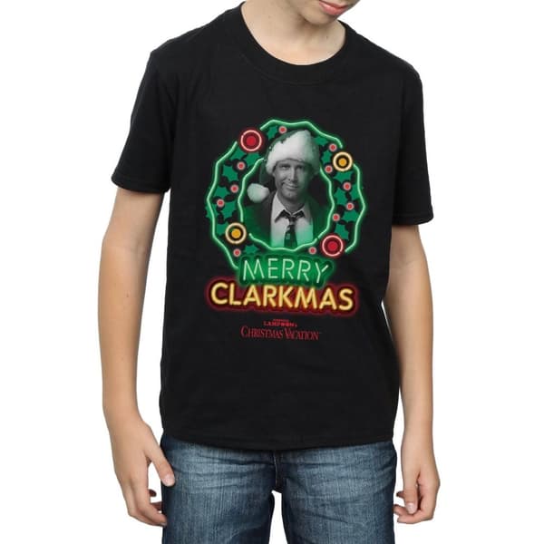 National Lampoon´s Christmas Vacation Gråskala Clarkmas T-shirt för pojkar