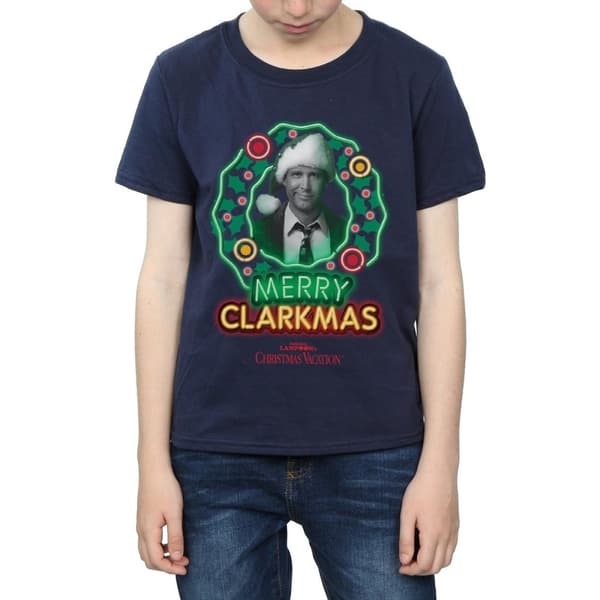 National Lampoon´s Christmas Vacation Gråskala Clarkmas T-shirt för pojkar