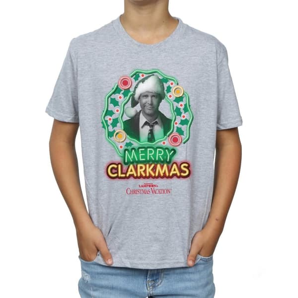 National Lampoon´s Christmas Vacation Gråskala Clarkmas T-shirt för pojkar