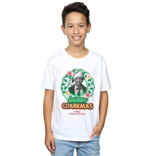 National Lampoon´s Christmas Vacation Gråskala Clarkmas T-shirt för pojkar