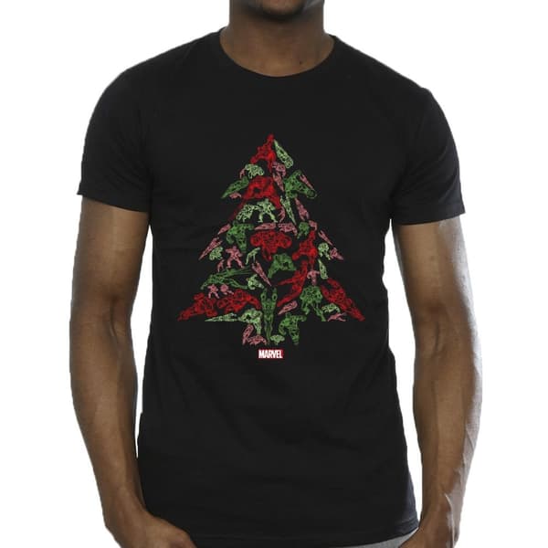 Marvel Mens Avengers Christmas Tree T-Shirt