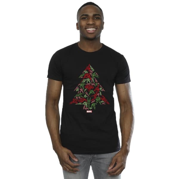 Marvel Mens Avengers Christmas Tree T-Shirt