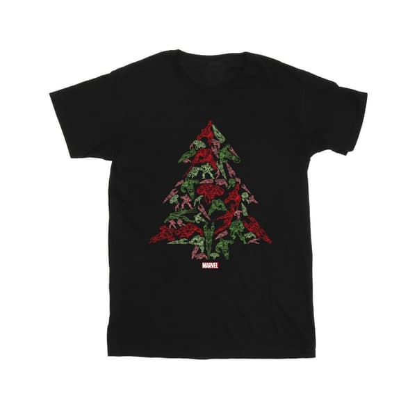 Marvel Mens Avengers Christmas Tree T-Shirt
