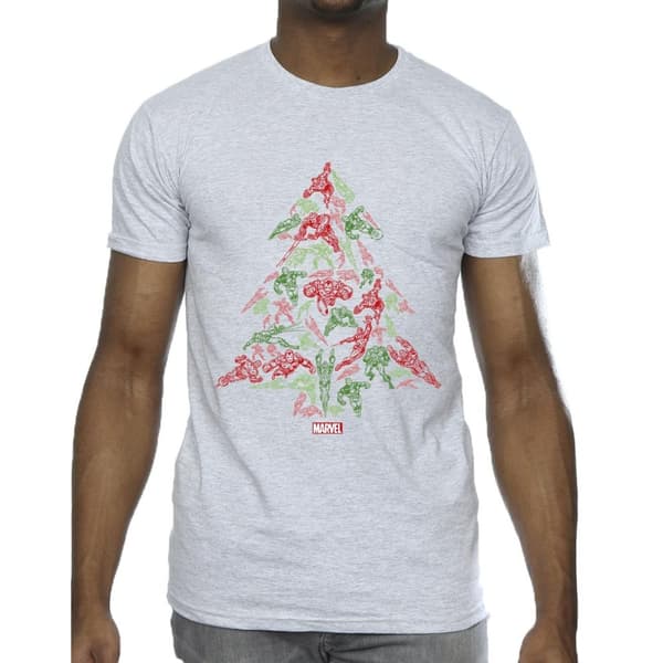 Marvel Mens Avengers Christmas Tree T-Shirt