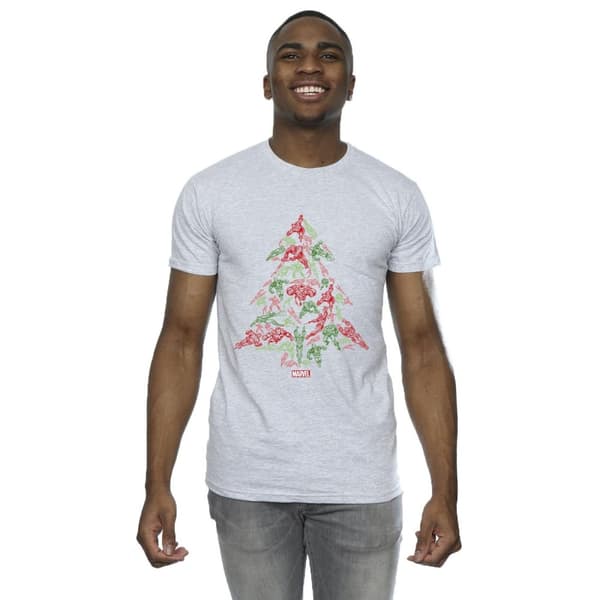 Marvel Mens Avengers Christmas Tree T-Shirt