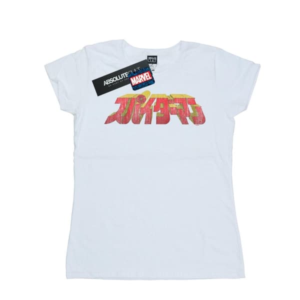 Marvel Dam/Tjej - Spider-Man - Bomulls-T-shirt med japansk logotyp