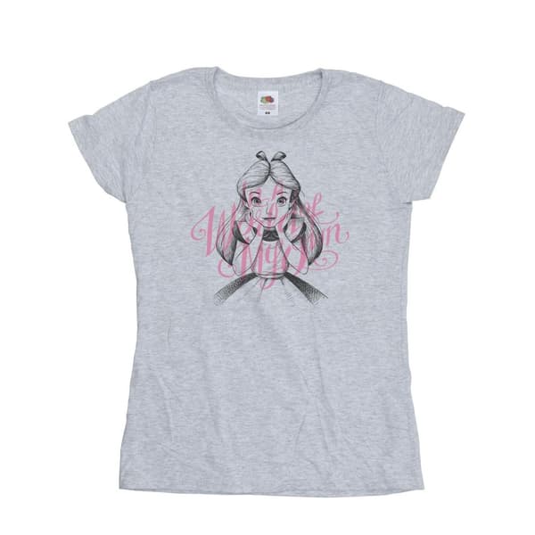 Disney Womens/Ladies Alice In Wonderland In A World Of My Own Cotton T-Shirt