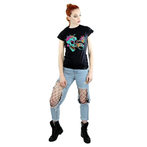 Rick And Morty Dam/Tjej Eyeball Skull Bomulls-T-shirt