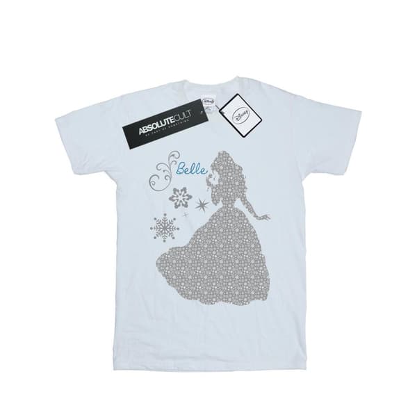 Disney Princess Dam/kvinnor Belle Christmas Silhouette Boyfriend T-shirt i bomull