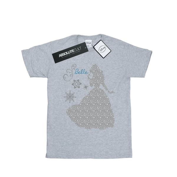 Disney Princess Dam/kvinnor Belle Christmas Silhouette Boyfriend T-shirt i bomull